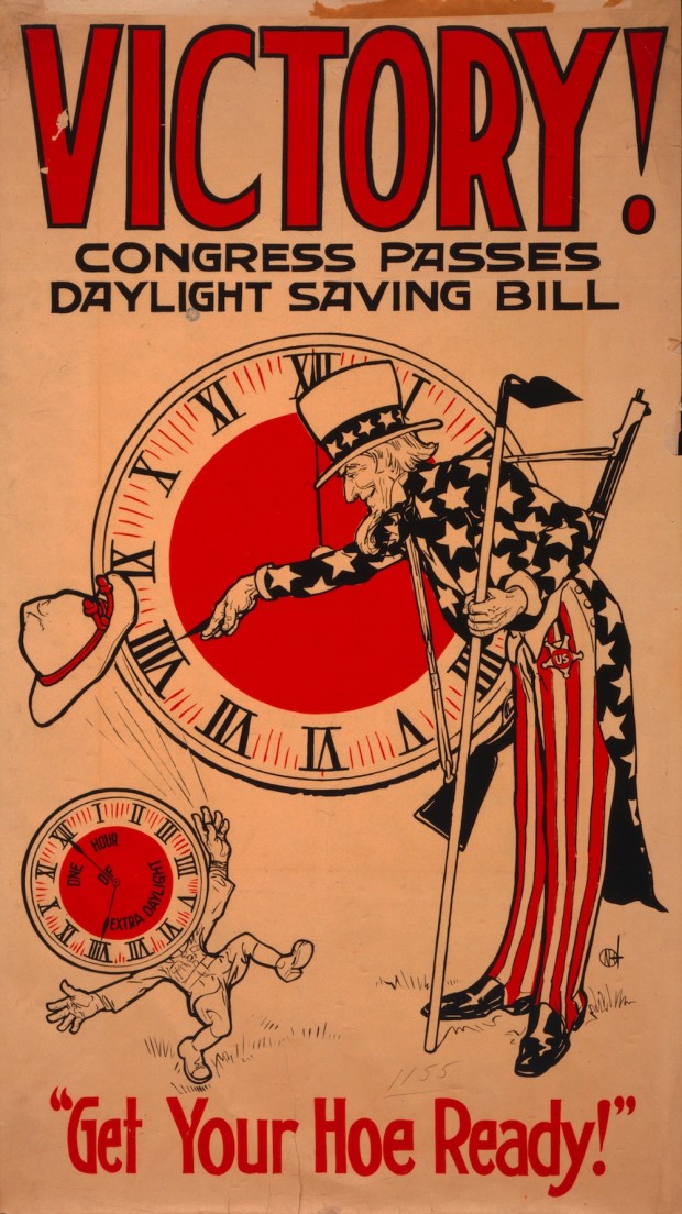 "Saving daylight ends, for 1918..."