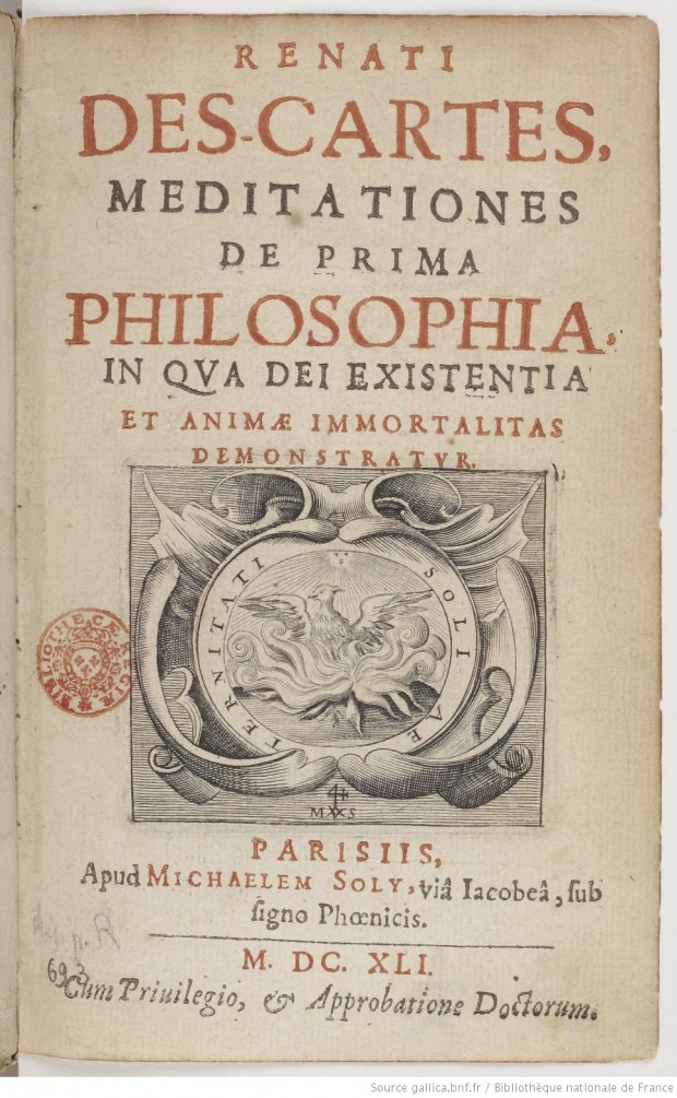 Meditationes de prima philosophia by René Descartes, 1641