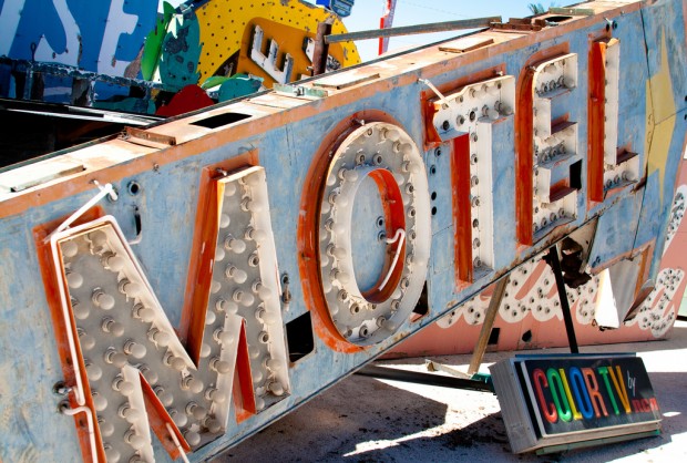 "Motel (with color TV)" photo from the Neon Boneyard by Josh Smith, September 2010