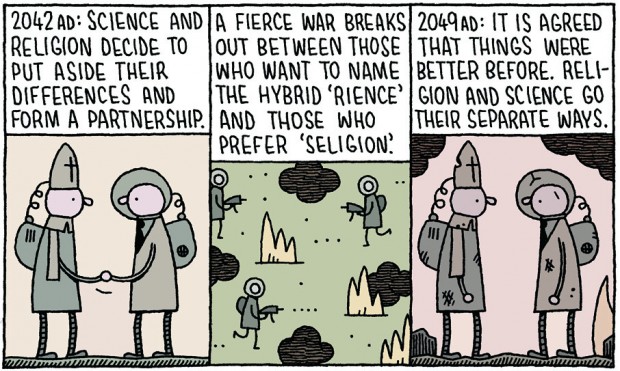 "Science and Religion" by Tom Gauld, August 2011