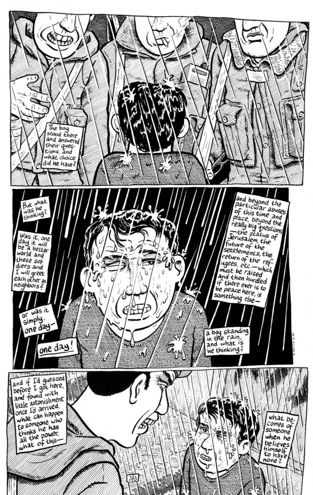 Page 283 from Joe Sacco's graphic novel “Palestine” (Fantagraphics Books, 2001)