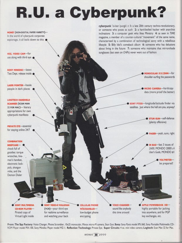 “R.U. a Cyberpunk” from ‘Mondo 2000’ magazine, no. 10, 1993, p. 30.