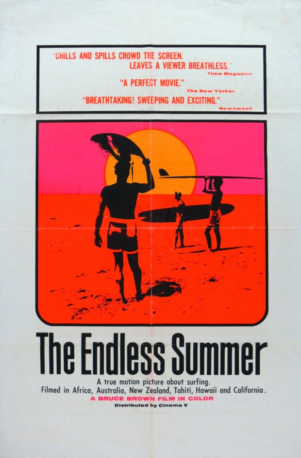  “The Endless Summer” movie poster, screenprint, 27" x 41", 1964. © John Van Hamersveld.