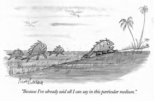 “…all I can say in this particular medium” by Mort Gerberg, published in ‘The New Yorker’, March 20, 1995, p. 66