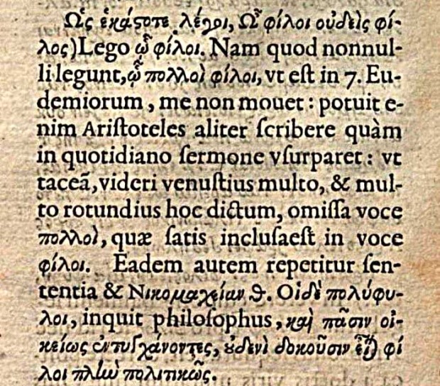 ‘In Diogenem Laertium Notae Isaaci Hortiboni’ by Isaac Casaubon, 1583, p. 162 (detail)