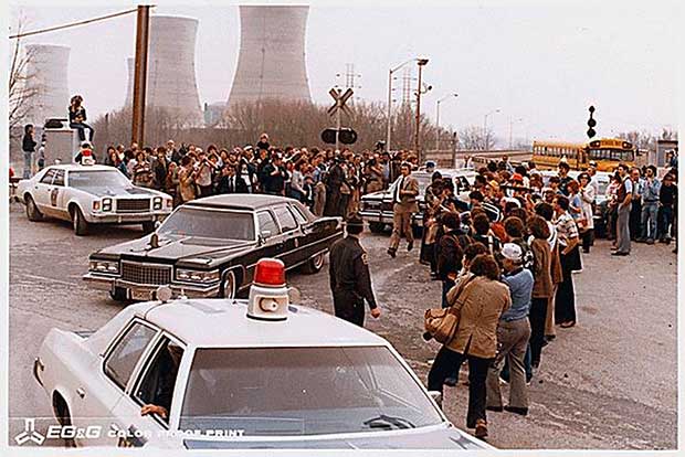 President Jimmy Carter leaving [Three Mile Island] for Middletown, Pennsylvania., 04/01/1979. Retrieved from the National Archives.