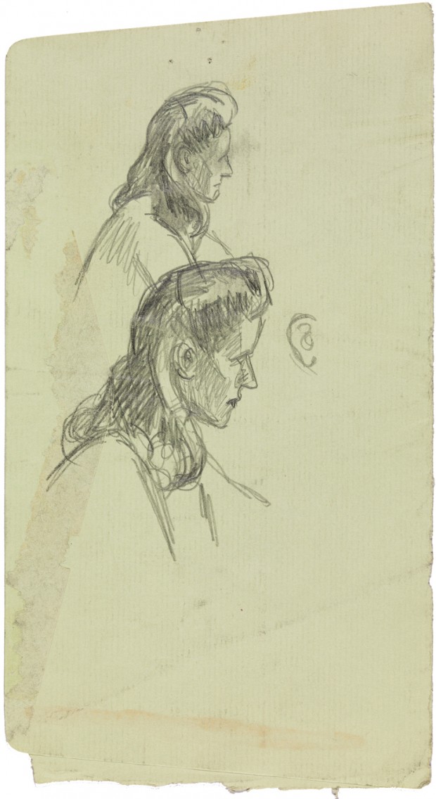 Edward Hopper, Study for Morning Sun, 1952. Fabricated chalk on paper, 9 11/16 × 5 1/4 in. (24.6 × 13.3 cm). Whitney Museum of American Art, New York; Josephine N. Hopper Bequest  70.201