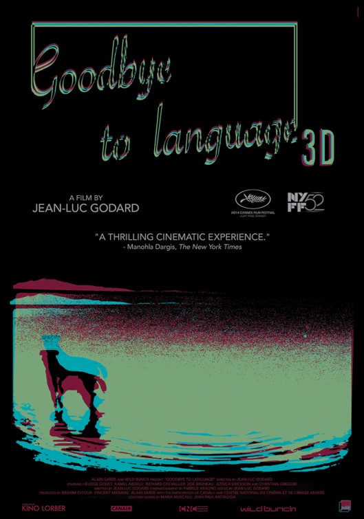 Poster for ‘Goodbye to Language’ by Jean-Luc Godard, designed by Erik K. Skodvin for Kino Lorber. Image retrieved from IMP Awards.