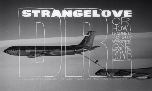 Still from the title sequence for Stanley Kubrick’s Dr. Strangelove (1964). Image retrieved from DVD Beaver.